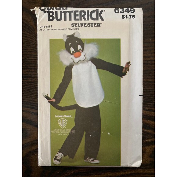 NEW Sylvester Butterick 6349 Sewing Pattern UNCUT Loony Tunes Kids Size S-M-L FF - Picture 1 of 2